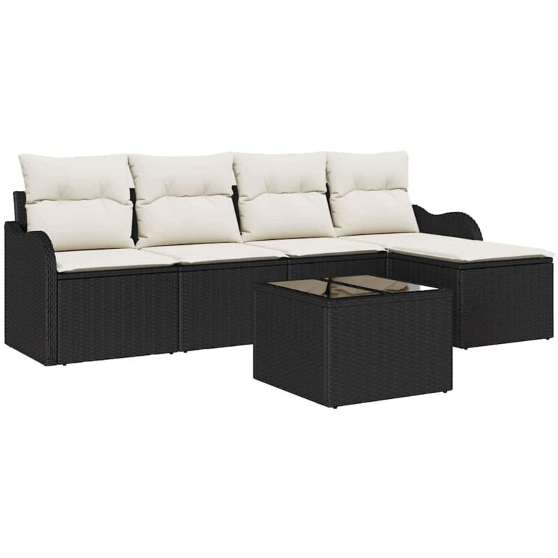 foto del prodotto set di divani da giardino 5 pezzi con cuscini rattan polibrown vidaxl