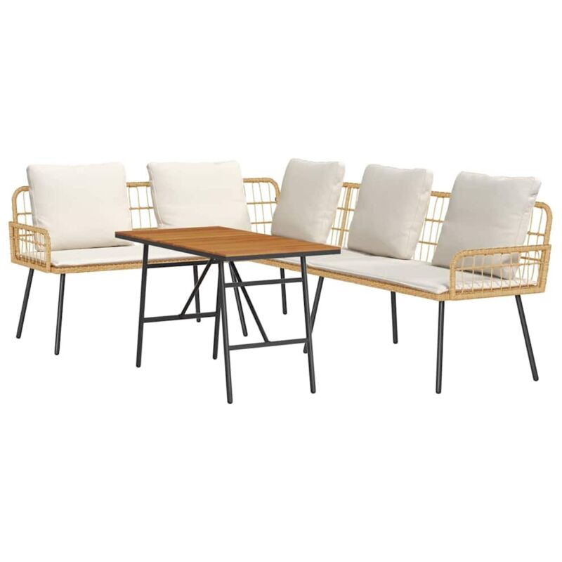 foto del prodotto set di divani da giardino a 2 pezzi con cuscini in rattan naturale vidaxl