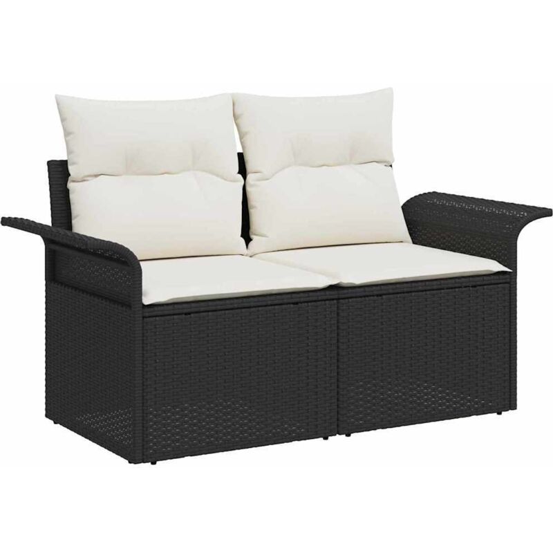 foto del prodotto set di divano da giardino 5 pezzi con cuscini nero polyrattan vidaxl