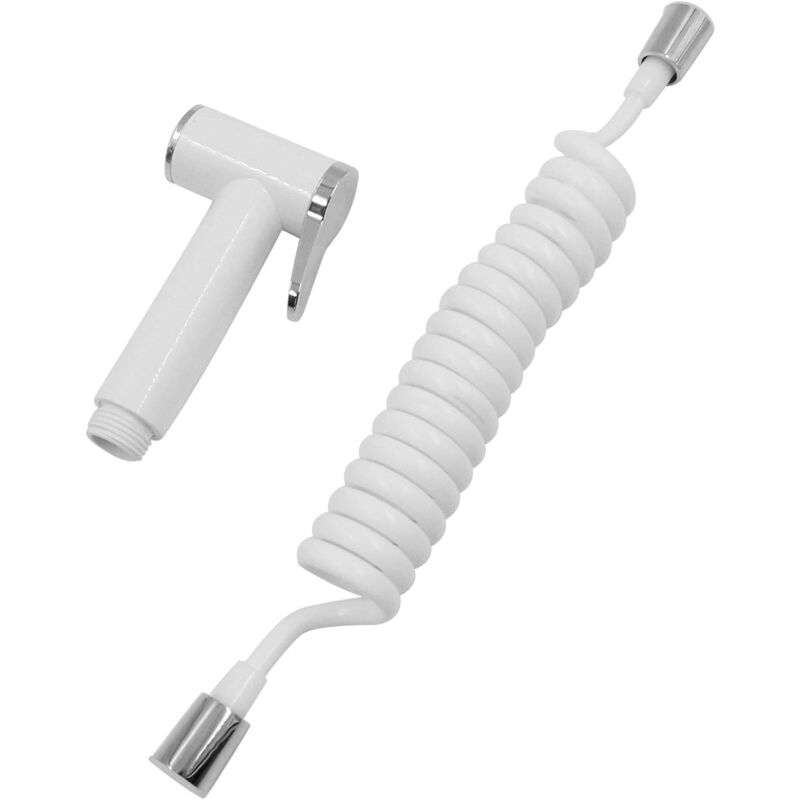 foto del prodotto set di doccetta per bidet in acciaio inox con tubo flessibile telescopico per doccia in abs da 150 cm, set di doccetta per tubo dell acqua, wc,