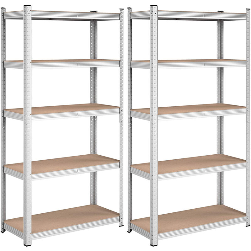 immagine 0 del prodotto set di due ripiani a 5 livelli con tavole regolabili h180 cm