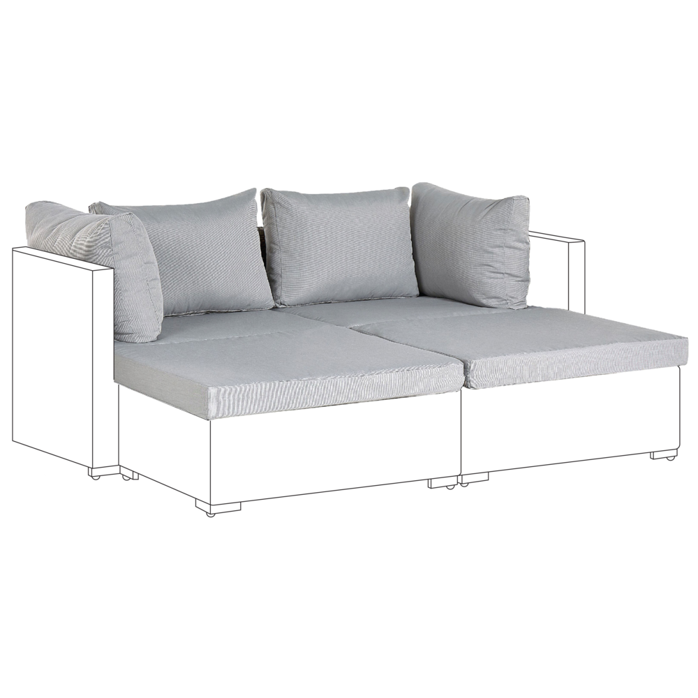 foto del prodotto set di fodere per cuscini da esterno in tessuto grigio per sedili posteriori laterali per cuscini resistenti ai raggi uv