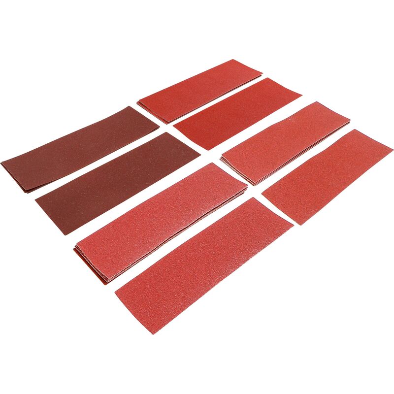 foto del prodotto set di fogli abrasivi levigatrici orbitali tampone con morsetti 93 x 230 mm k 60 180 25 pz.