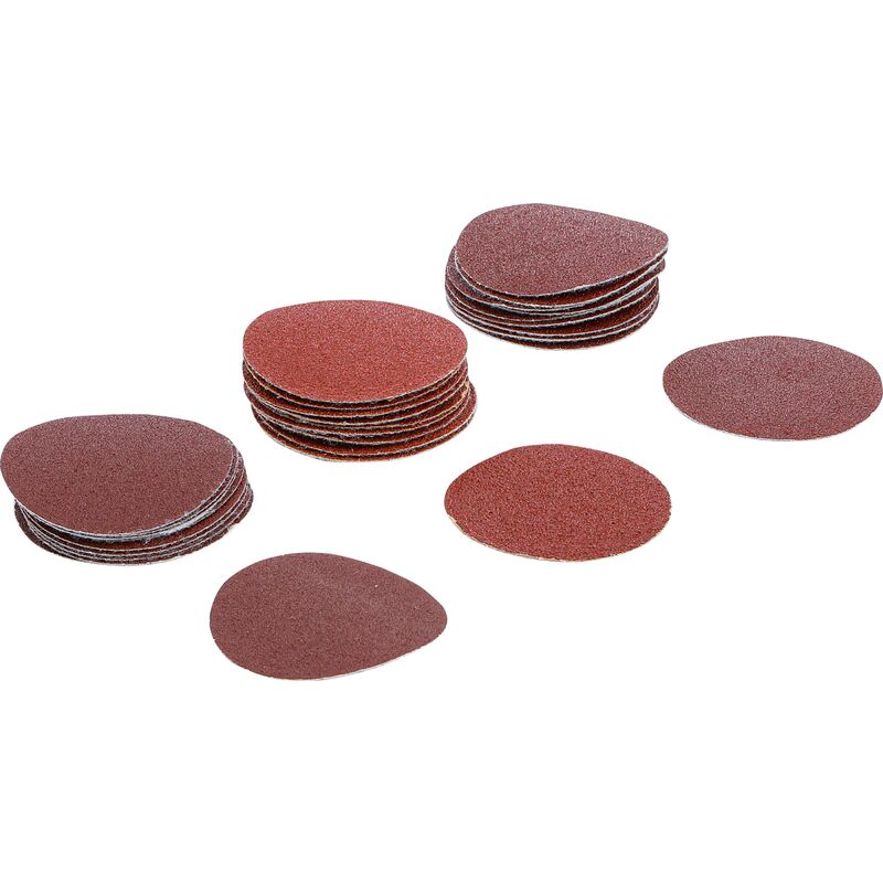 foto del prodotto set di fogli abrasivi per levigatrice eccentrica 50 mm k 60 80 120 30 pz.