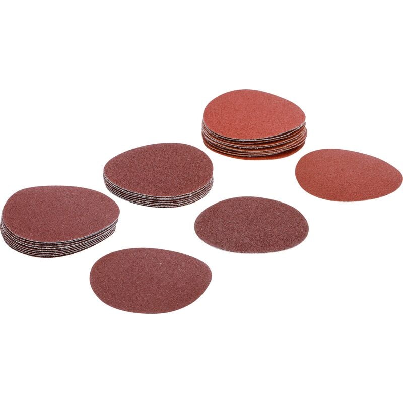 foto del prodotto set di fogli abrasivi per levigatrice eccentrica 75 mm k 60 80 120 30 pz.