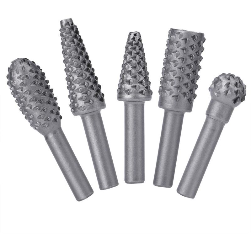 foto del prodotto set di frese rotanti, utensili elettrici, raspa in acciaio massiccio, utensile per intaglio del legno in carburo, punte da trapano per lucidatura e