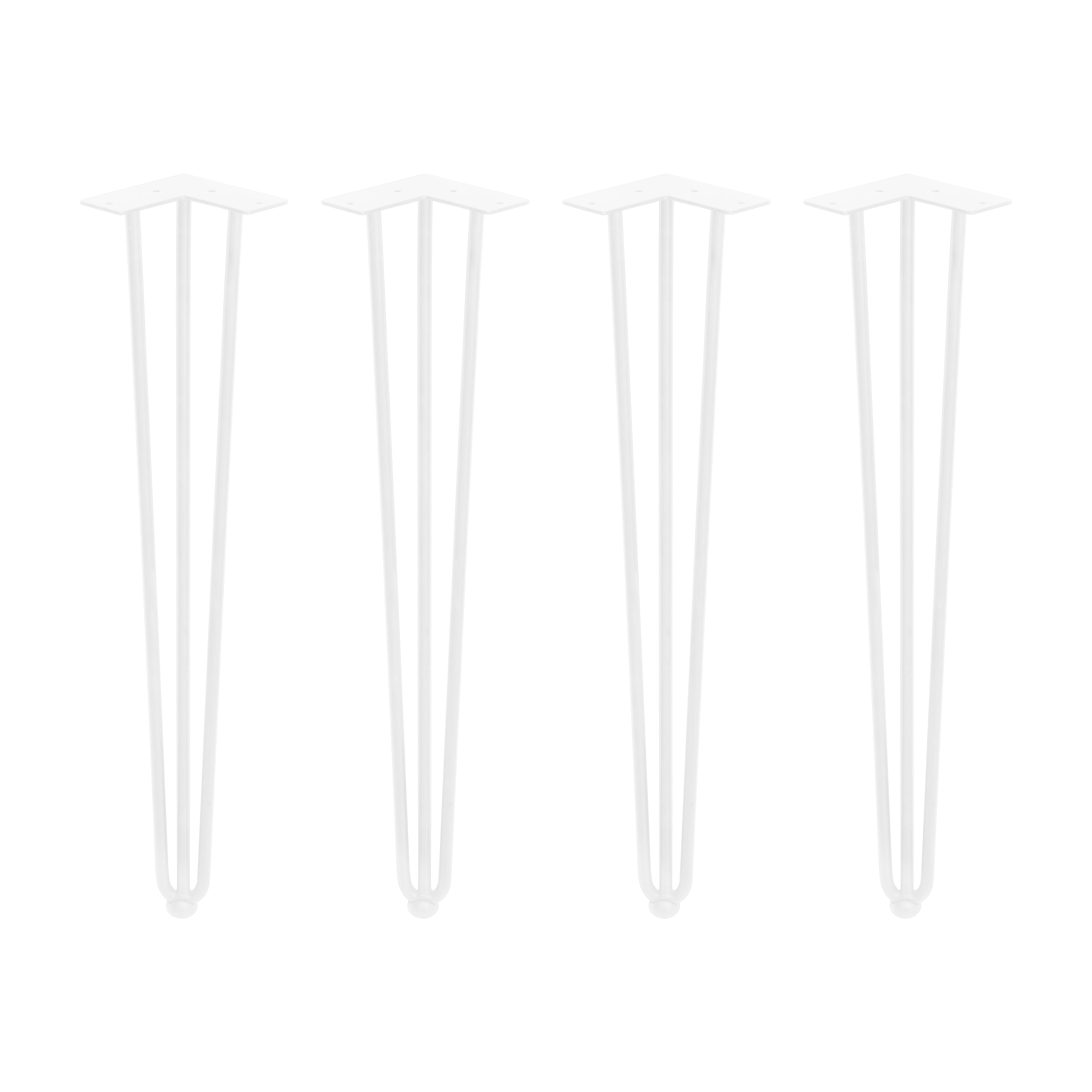 foto del prodotto set di gambe hairpin di 3 bastoncini per tavolo h710 verniciato bianco acciaio emuca
