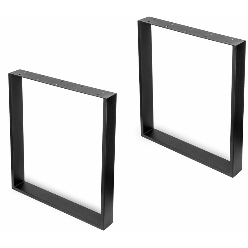 foto del prodotto set di gambe per tavolo rettangolare square, larghezza 600mm, acciaio, verniciato nero emuca