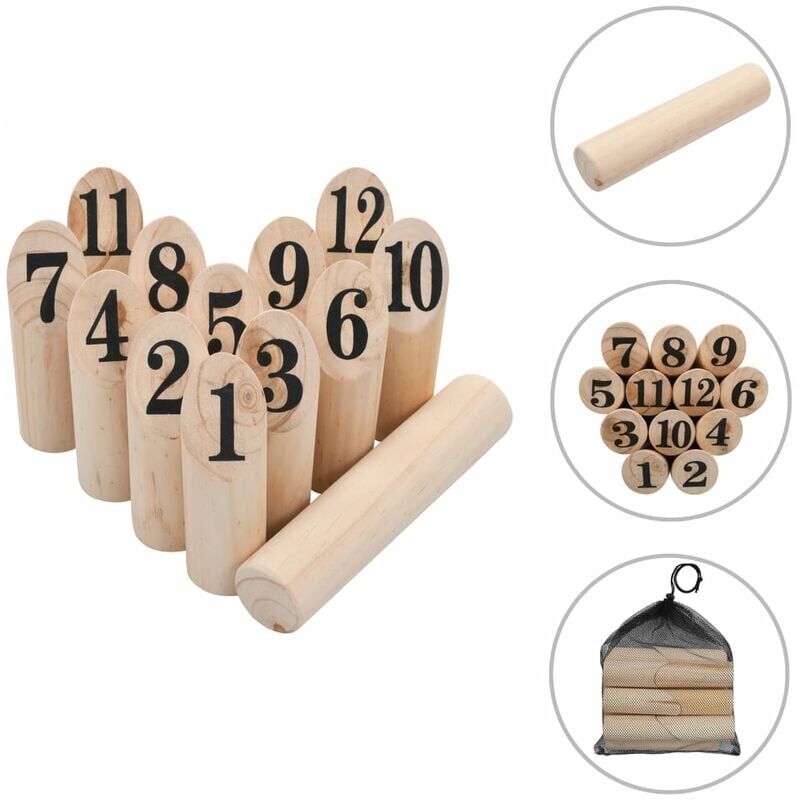 foto del prodotto set di gioco dei numeri kubb in legno