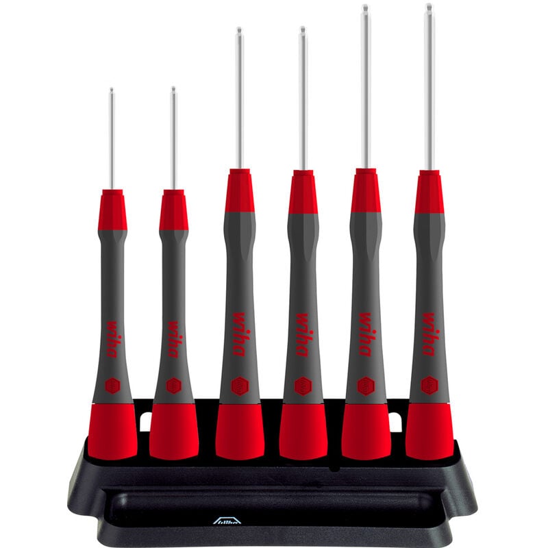 foto del prodotto set di giravite di precisione picofinish testa sferica esagonale 7 pz. con supporto 42993 - wiha