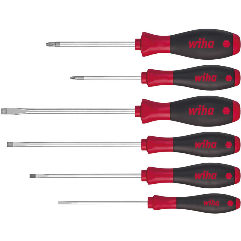 foto del prodotto set di giravite softfinish a taglio, pozidriv, 6 pz 07153 - wiha