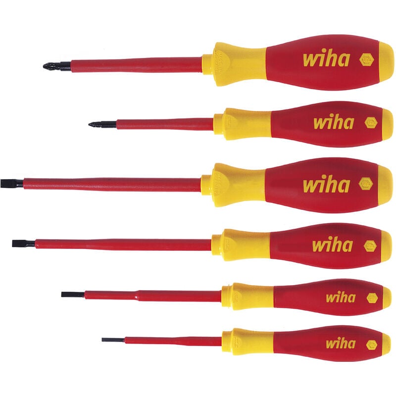 foto del prodotto set di giravite softfinish electric a taglio, pozidriv, 6 pz 25477 wiha