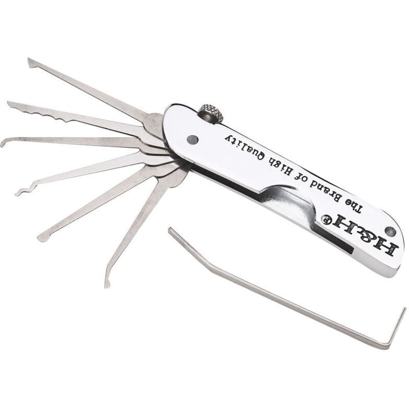 foto del prodotto set di grimaldelli pieghevoli 7 in 1 set di grimaldelli in acciaio inossidabile con kit chiavi 10,5 1,3 3,7 cm