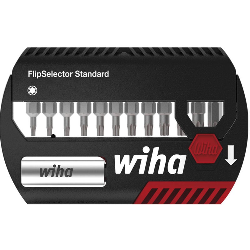 foto del prodotto set di inserti flipselector standard 25 mm torx 13 pz. 1 4 c6,3 con clip per cintura 39056 wiha