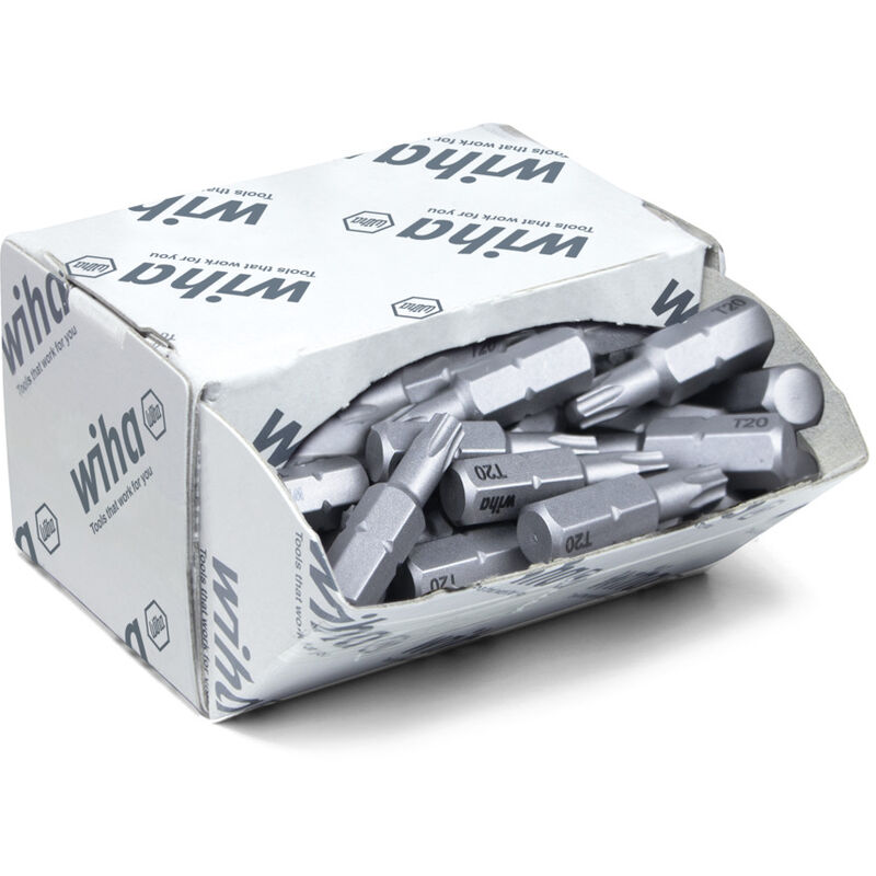 foto del prodotto set di inserti standard 25 mm torx t20 , 50 pz., 1 4 c6,3, in confezione grande 08067 wiha