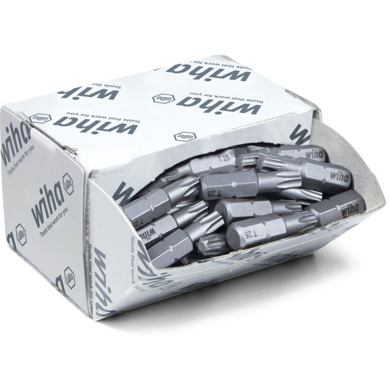 foto del prodotto set di inserti standard 25 mm torx t25 , 50 pz., 1 4 c6,3, in confezione grande 08068 wiha