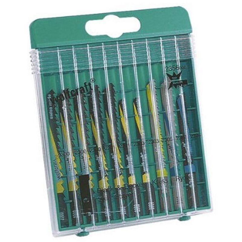 foto del prodotto set di lame per seghetti alternativi da 10 pezzi, attacco a u i 2356000 wolfcraft