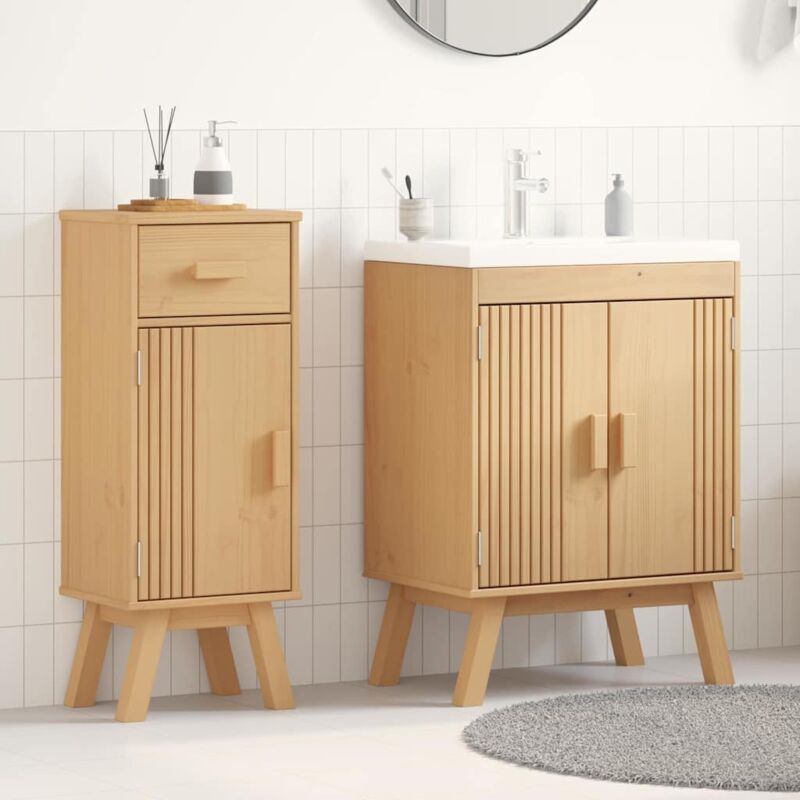 foto del prodotto set di mobili da bagno 2 pcs marrone 114 x 43 x 73.5 cm vidaxl