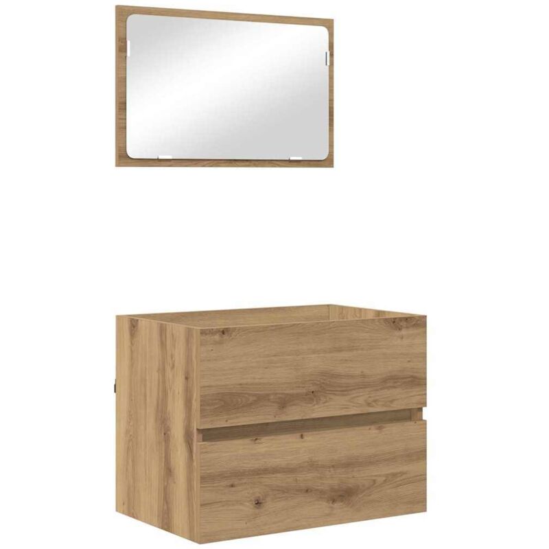 foto del prodotto set di mobili da bagno 2 pcs rovere artigianale 57 x 37 x 45 cm - vidaxl