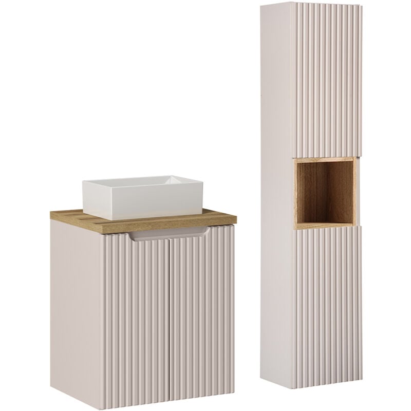 foto del prodotto set di mobili da bagno con lavabo riva cachemire 50cm