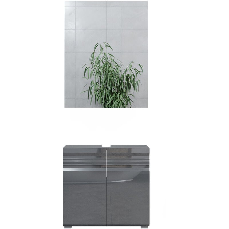 foto del prodotto set di mobili da bagno freddy, antracite lucido, 2 parti, vicco