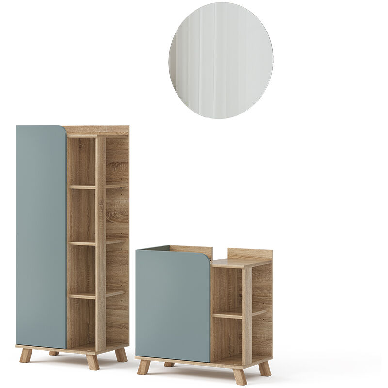 foto del prodotto set di mobili da bagno karen, grigio blu, 3 parti vicco