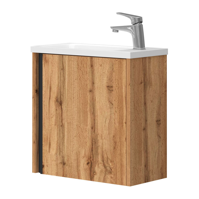 foto del prodotto set di mobili da bagno kleo, quercia dorata, 2 parti vicco