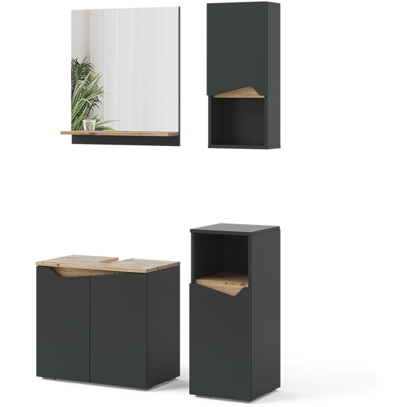 foto del prodotto set di mobili da bagno marelle, antracite, 4 parti, vicco
