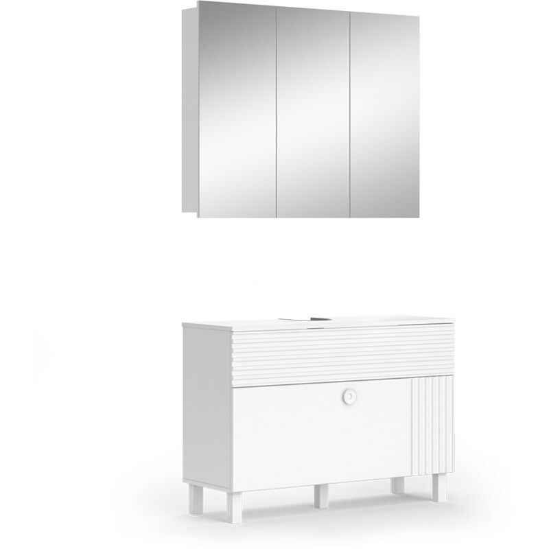 foto del prodotto set di mobili da bagno sola, bianco, 2 parti, vicco