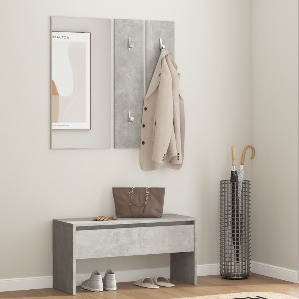 foto del prodotto set di mobili da corridoio grigio cemento in legno multistrato cod mxl 50087