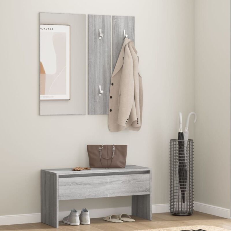 foto del prodotto set di mobili da corridoio grigio sonoma in legno multistrato vidaxl