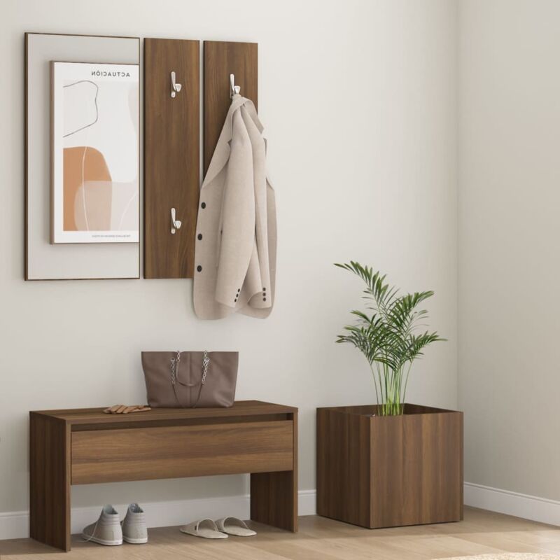 foto del prodotto set di mobili da corridoio rovere marrone in legno multistrato vidaxl
