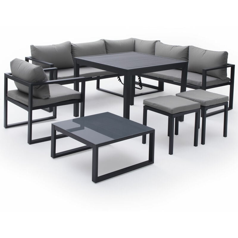 foto del prodotto set di mobili da giardino modulari ibiza in tessuto grigio con 7 sedute alluminio antracite