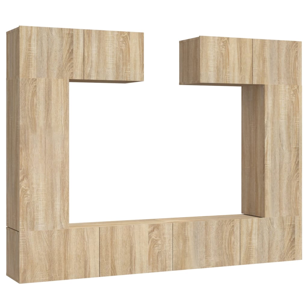 foto del prodotto set di mobili mobile credenza tv televisione soggiorno camera da letto soggiorno 6 pezzi rovere sonoma multistrato marrone 02 0025118