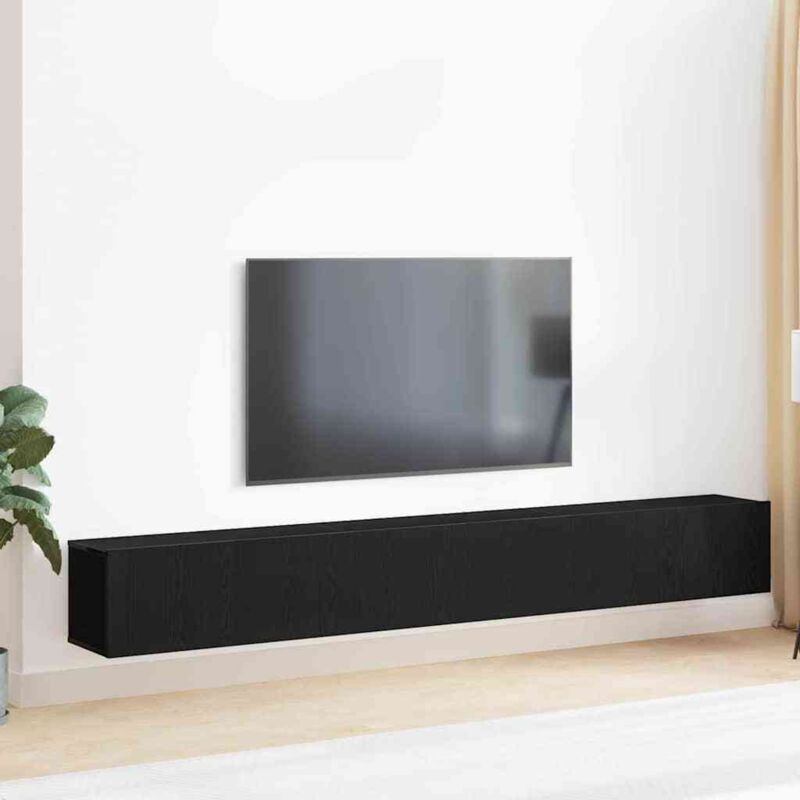 foto del prodotto set di mobili per tv a 3 pezzi legno finto nero vidaxl