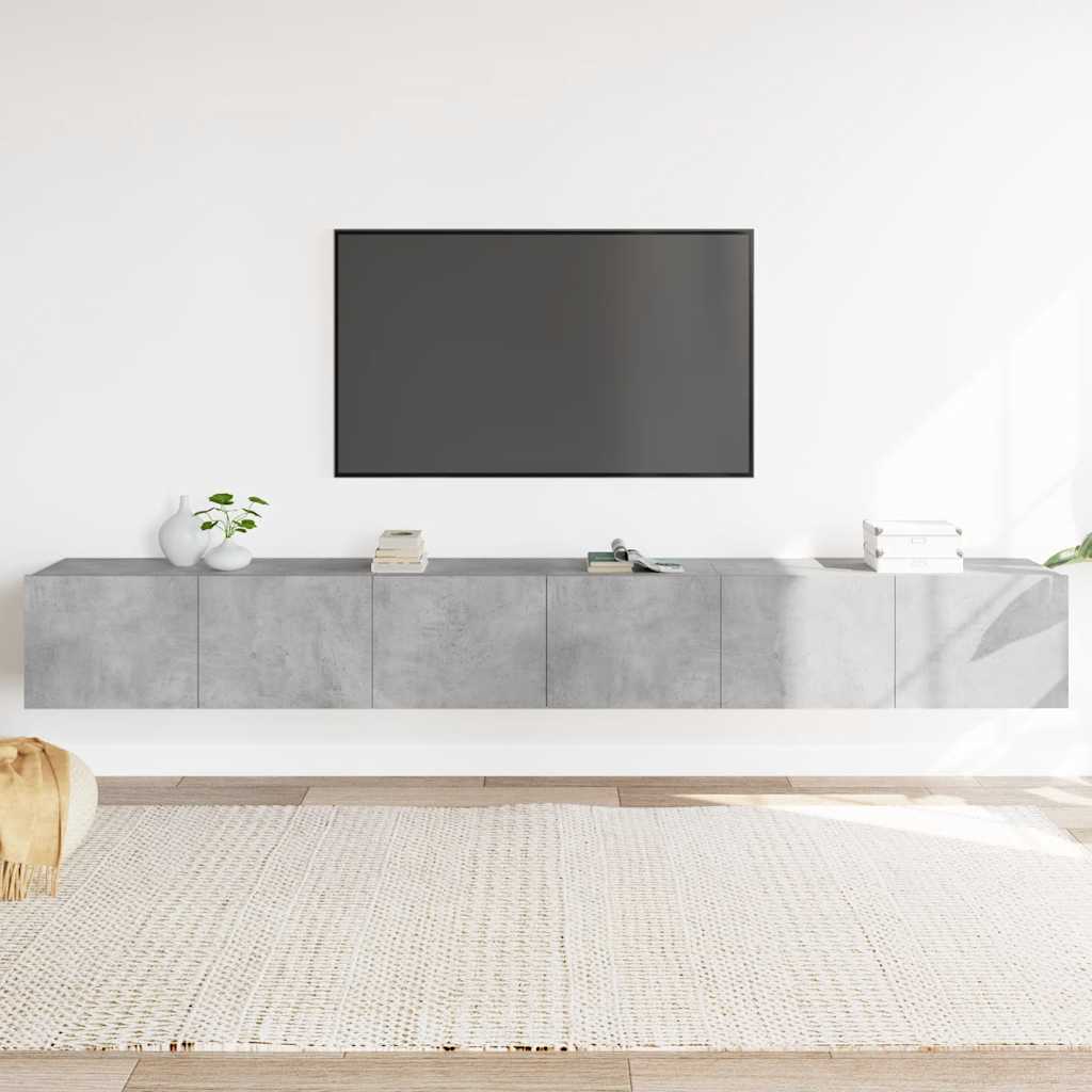 foto del prodotto set di mobili porta tv 3 pz grigio cemento in legno multistrato