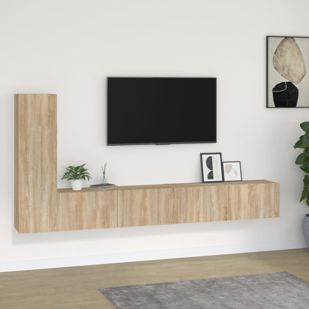 foto del prodotto set di mobili porta tv 3 pz rovere sonoma in legno multistratocod mxl 121510