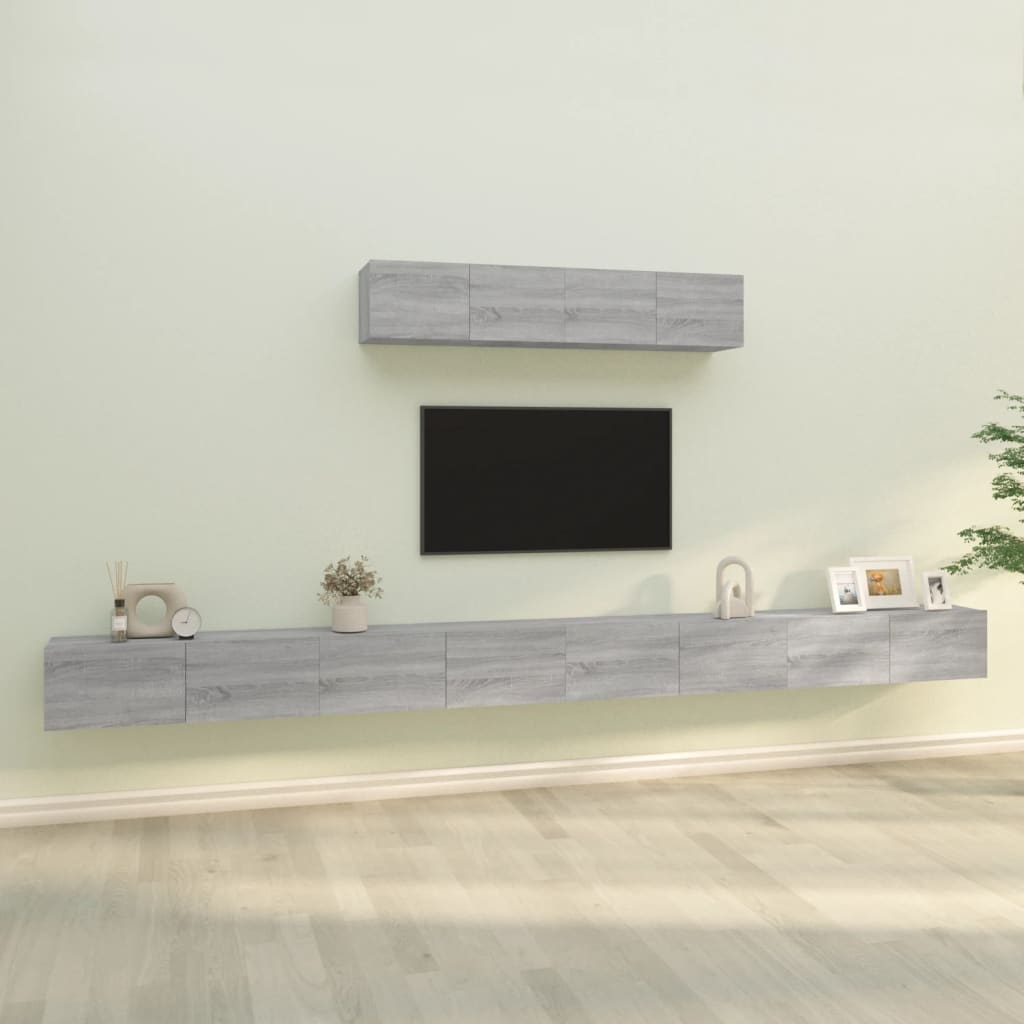 foto del prodotto set di mobili porta tv 6 pz grigio sonoma in legno multistrato cod mxl 20690