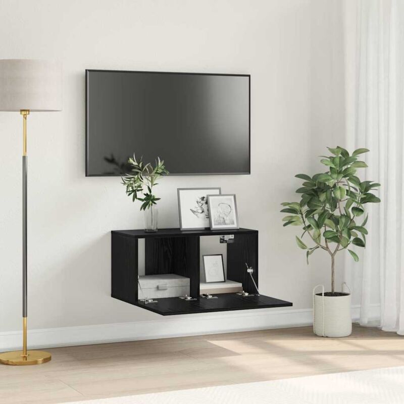 foto del prodotto set di mobili tv rovere nero legno ingegnerizzato media mobile tv vidaxl