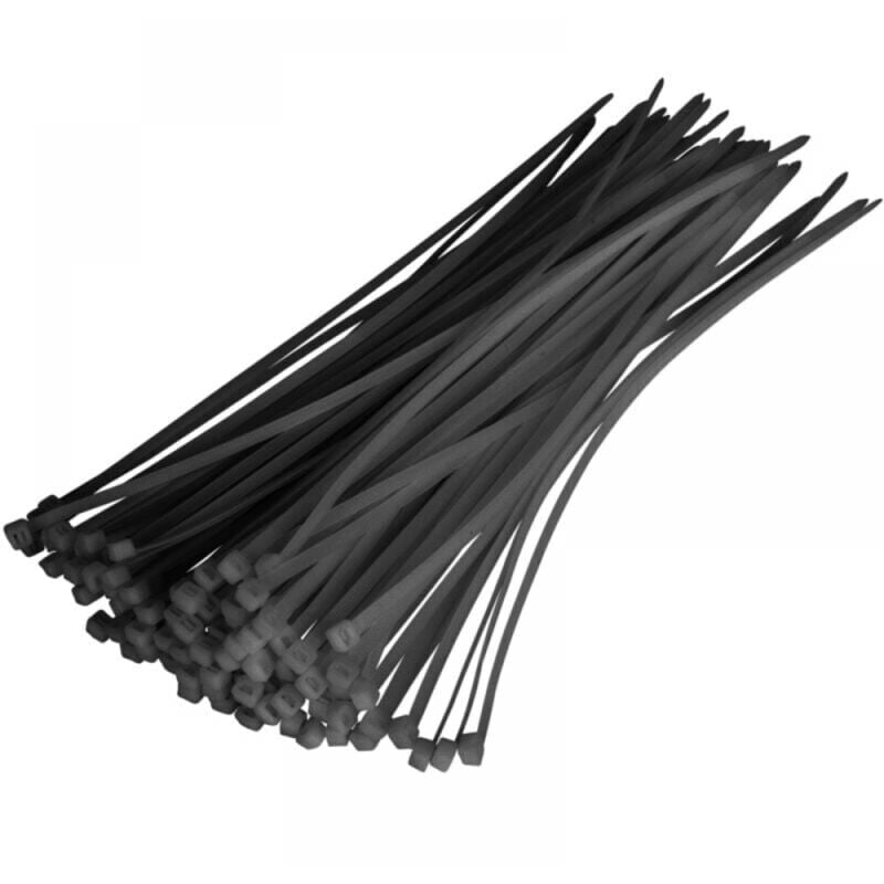 foto del prodotto set di morsetti rapidi neri, 100 morsetti, 400 x 7,6 mm, fascette stringicavo in nylon nero