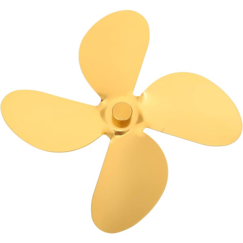 foto del prodotto set di pale per ventola per camino parti di ricambio per ventola per stufa accessori rossi ventola per riscaldatore silenziosa lega di alluminio oro