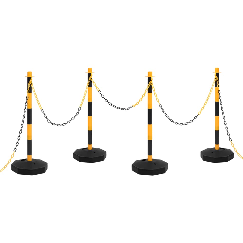 foto del prodotto set di pali stradali con catena in plastica di 10 m cod mxl 58506