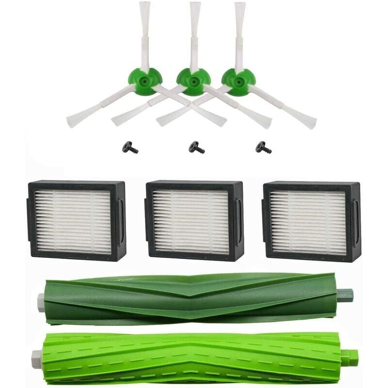 foto del prodotto set di pezzi di ricambio compatibili con roomba i7 i7 e5 e6 e7 set spazzole laterali, rulli e filtro hepa.