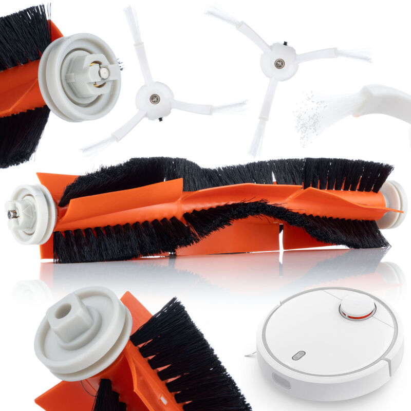 foto del prodotto set di pezzi di ricambio per xiaomi mi vacuum 1 spazzola a rullo principale , 2 spazzole laterali a tre bracci 