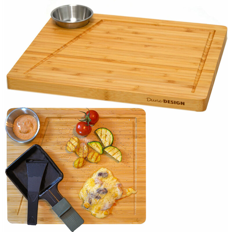 foto del prodotto set di piatti da raclette per 2 persone 30x25x2 pannello da raclette in legno