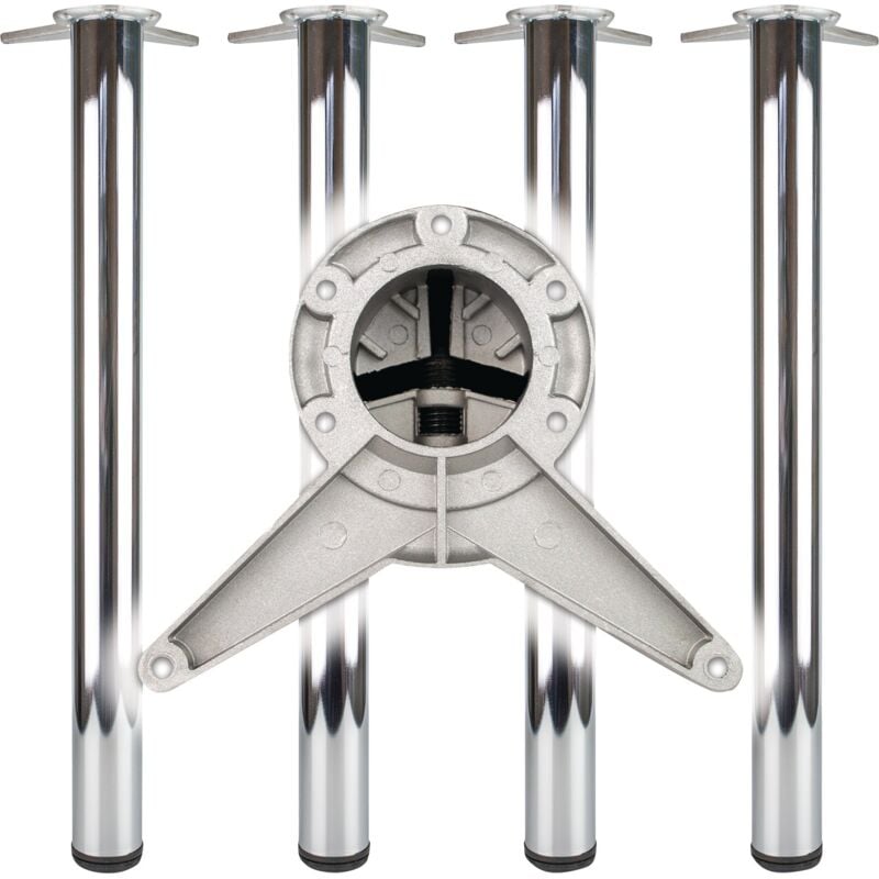 foto del prodotto set di piedi per tavolo cr pol.60mm h.710mm con fissaggio i6 kt