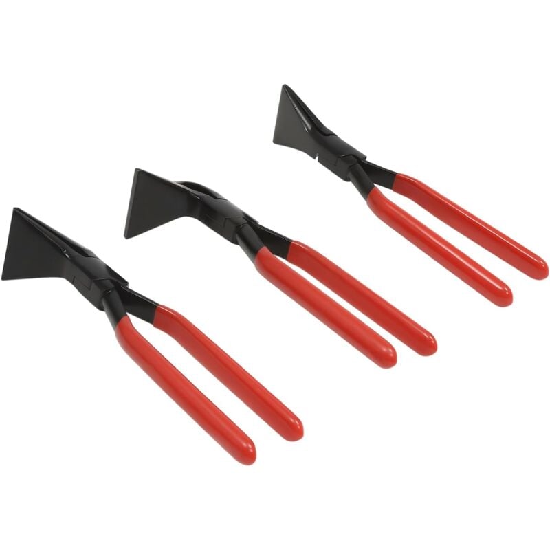 foto del prodotto set di pinze per lamiere in acciaio al carbonio, pinza per lamiere e manico antiscivolo, pinze piegate, set 0 45 e 90 rosso 