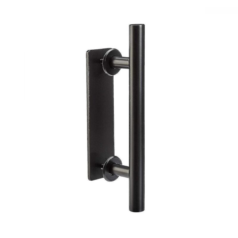 foto del prodotto set di porte porta scorrevole interna circolare nera con barra dritta bebusingoto