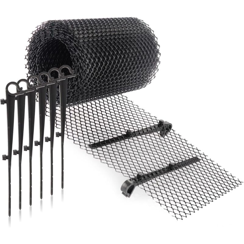 foto del prodotto set di protezione per grondaie aiperq 16cm6m, stabile con 15 clip