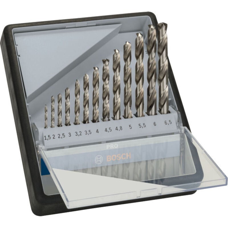 foto del prodotto set di punte a spirale pro metal hss g, 13 pezzi